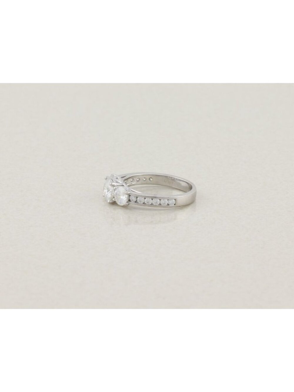 Sterling Silver Lab Created Moissanite Ring Sparkly 8 1/4 Engagement Ring - Picture 6 of 9